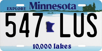 MN license plate 547LUS