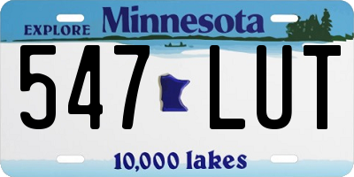 MN license plate 547LUT