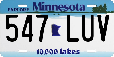 MN license plate 547LUV