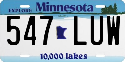 MN license plate 547LUW