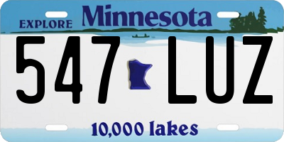 MN license plate 547LUZ