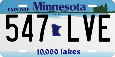 MN license plate 547LVE