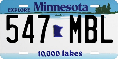 MN license plate 547MBL