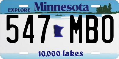 MN license plate 547MBO