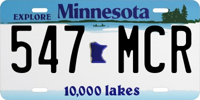 MN license plate 547MCR