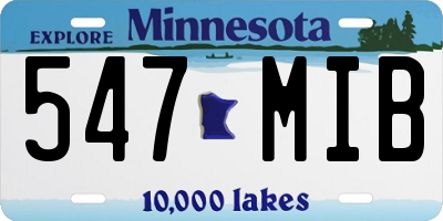 MN license plate 547MIB