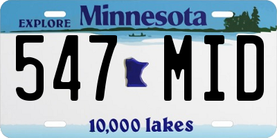MN license plate 547MID