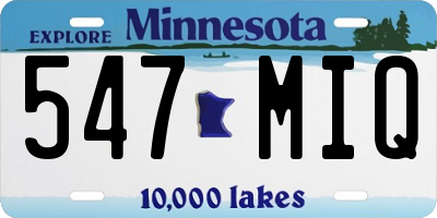 MN license plate 547MIQ