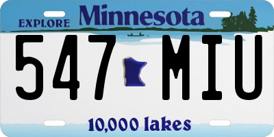 MN license plate 547MIU