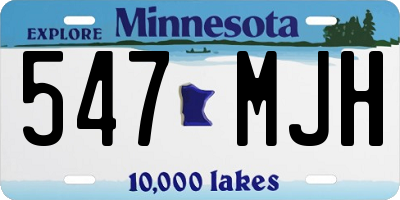 MN license plate 547MJH