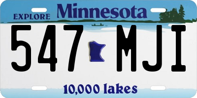 MN license plate 547MJI