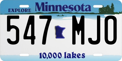 MN license plate 547MJO