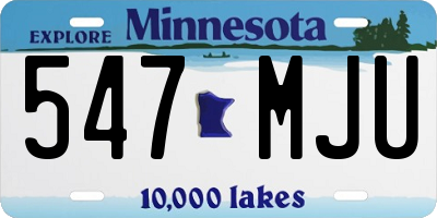 MN license plate 547MJU