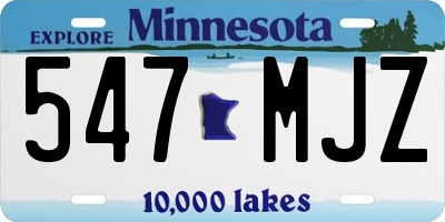 MN license plate 547MJZ