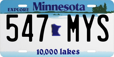 MN license plate 547MYS