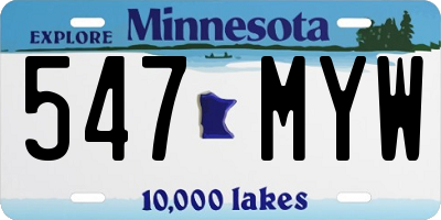 MN license plate 547MYW