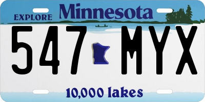 MN license plate 547MYX