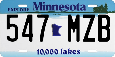 MN license plate 547MZB