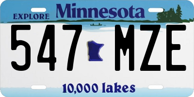MN license plate 547MZE