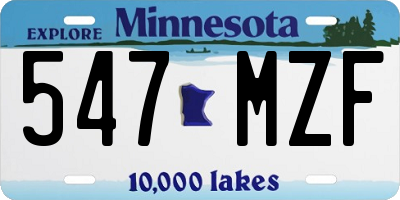 MN license plate 547MZF