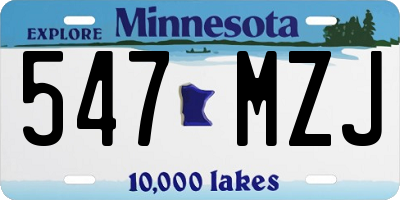 MN license plate 547MZJ