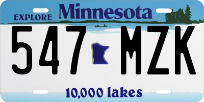 MN license plate 547MZK