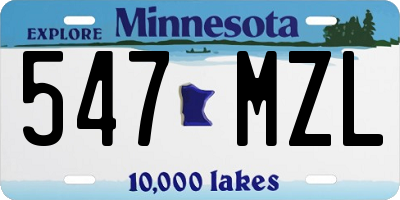 MN license plate 547MZL