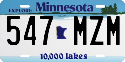 MN license plate 547MZM