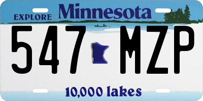 MN license plate 547MZP