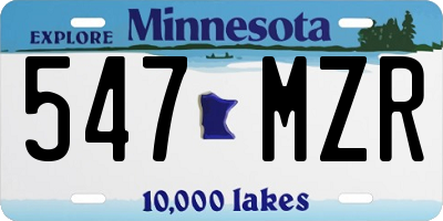 MN license plate 547MZR