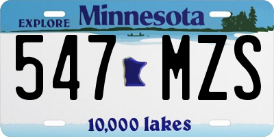 MN license plate 547MZS