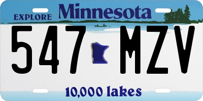 MN license plate 547MZV