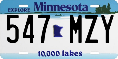 MN license plate 547MZY