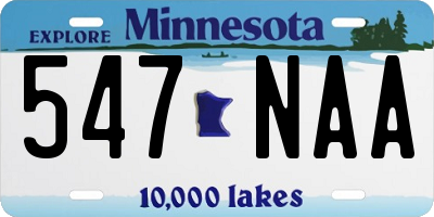 MN license plate 547NAA