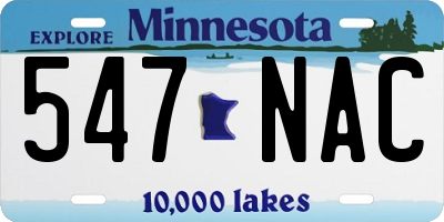MN license plate 547NAC