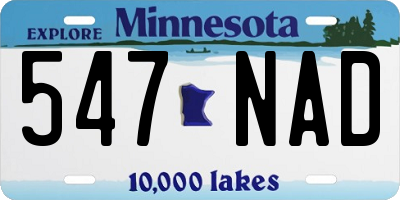 MN license plate 547NAD