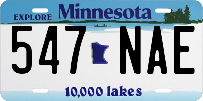 MN license plate 547NAE