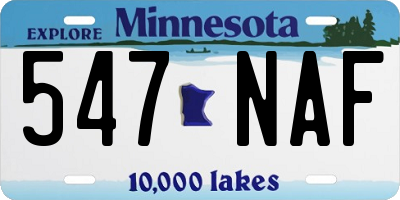 MN license plate 547NAF