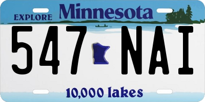 MN license plate 547NAI