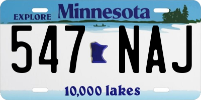 MN license plate 547NAJ