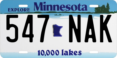 MN license plate 547NAK