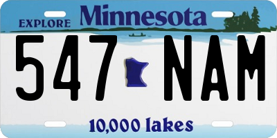 MN license plate 547NAM
