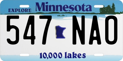 MN license plate 547NAO