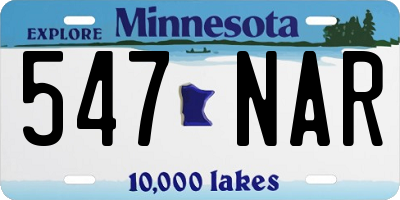 MN license plate 547NAR