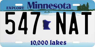 MN license plate 547NAT