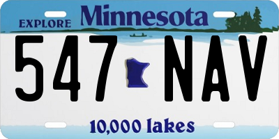 MN license plate 547NAV