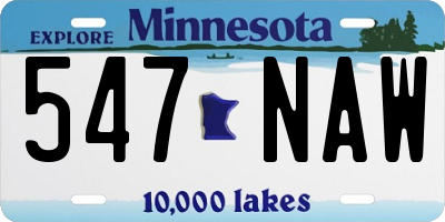 MN license plate 547NAW