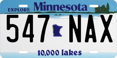 MN license plate 547NAX
