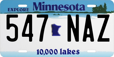 MN license plate 547NAZ