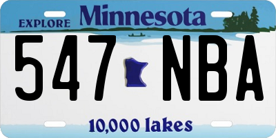 MN license plate 547NBA